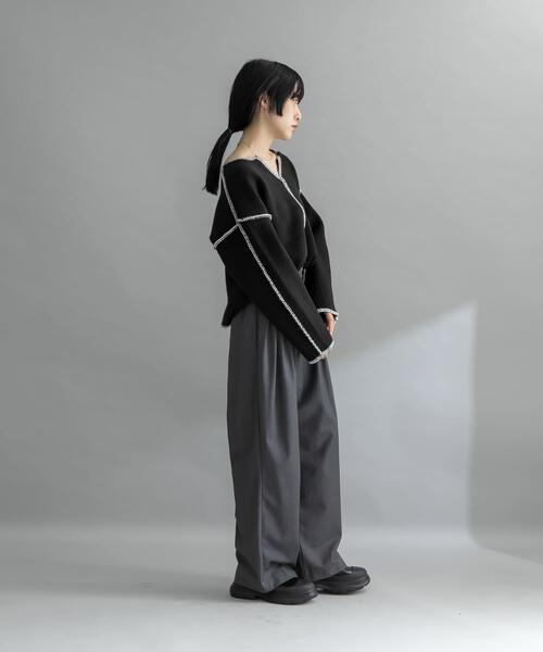 専用☆KBFシャツとURポケット付きニットの2点セットです☆ KBF(ケイビーエフ)の「カラーハンドステッチ2WAYニット」 - PARTE