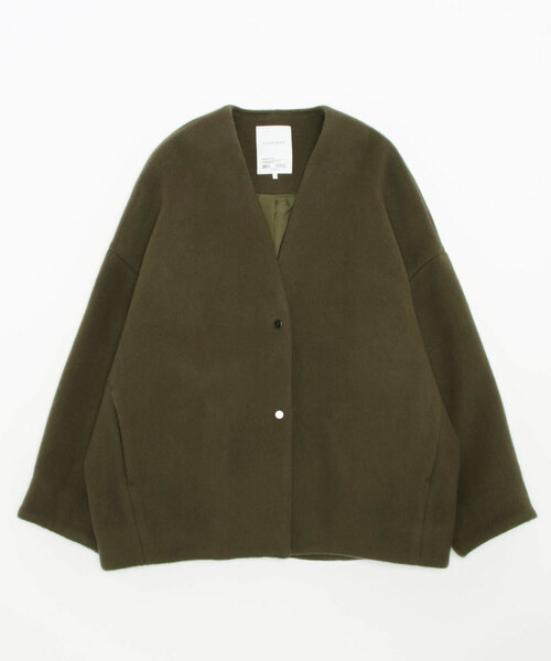 ELENDEEK（エレンディーク） ノーカラーコート FREE カーキ レディース