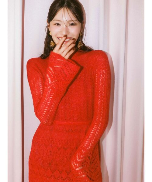 MERCURYDUO（マーキュリーデュオ） ワンピース モヘヤニットスカシアミ