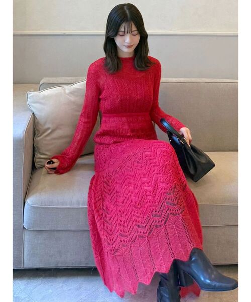 MERCURYDUO（マーキュリーデュオ） ワンピース モヘヤニットスカシアミ