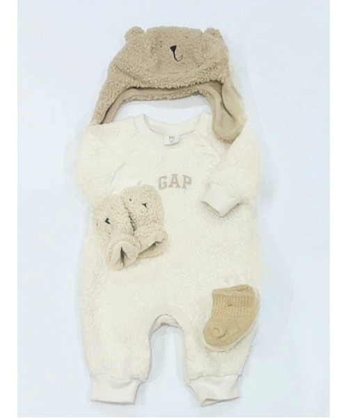 GAP（ギャップ） ベビー服 ロンパース GAPロゴ ボア カバーオール