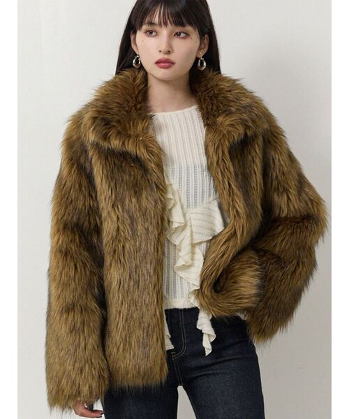 MURUA（ムルーア） ステンカラーコート コート フェイクファーライン