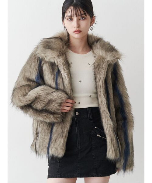 MURUA（ムルーア） ステンカラーコート コート フェイクファーライン