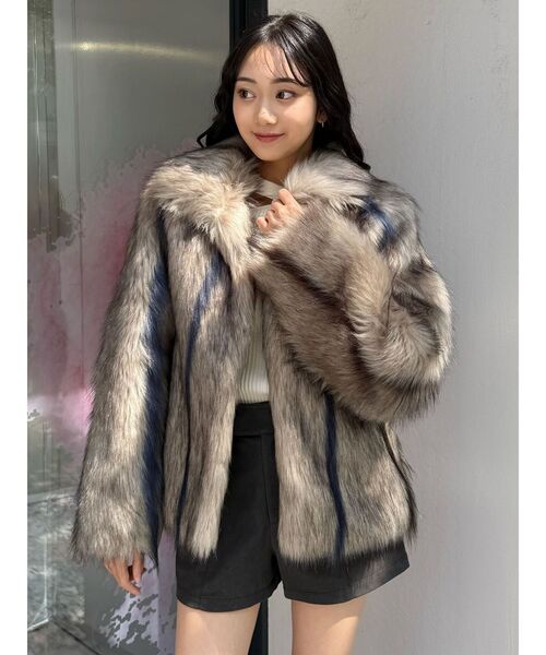 MURUA（ムルーア） ステンカラーコート コート フェイクファーライン