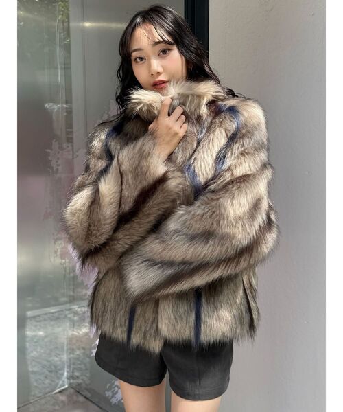 MURUA（ムルーア） ステンカラーコート コート フェイクファーライン