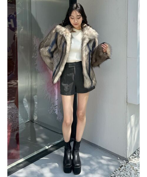 MURUA（ムルーア） ステンカラーコート コート フェイクファーライン