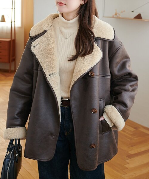 Discoat（ディスコート） ムートンコート ボアコート フェイクムートン