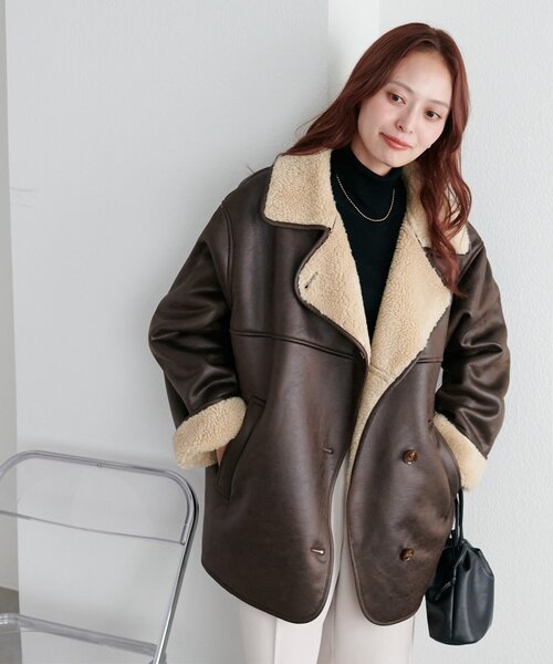 Discoat（ディスコート） ムートンコート ボアコート フェイクムートン