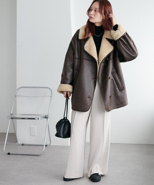 Discoat（ディスコート） ムートンコート ボアコート フェイクムートン