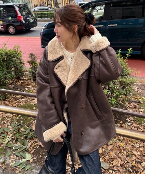 Discoat（ディスコート） ムートンコート ボアコート フェイクムートン