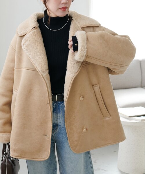 Discoat（ディスコート） ムートンコート ボアコート フェイクムートン