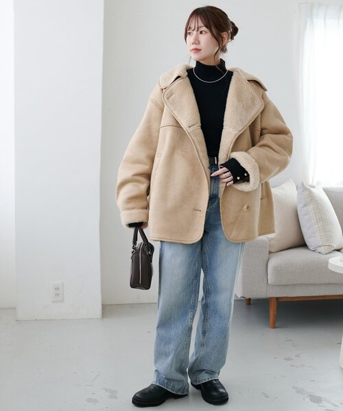 Discoat（ディスコート） ムートンコート ボアコート フェイクムートン