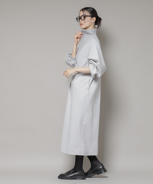 NANO universe（ナノ・ユニバース） ワンピース 圧縮起毛ハーフジップ