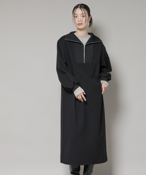 NANO universe（ナノ・ユニバース） ワンピース 圧縮起毛ハーフジップ