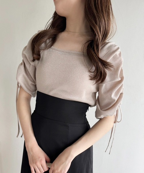 「one after another NICE CLAUP」 半袖カットソー FREE シルバー レディース_画像3