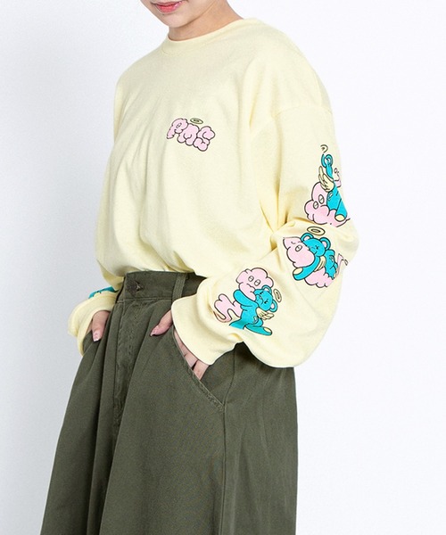 PUNYUS（プニュズ） tシャツ ベアスリーブプリントロンT レディース