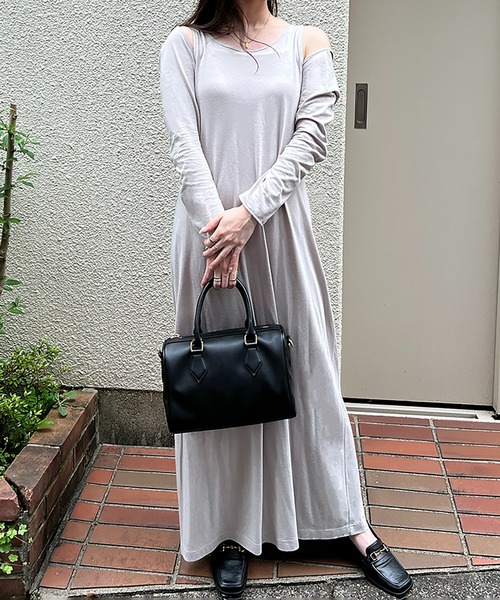 「RANDEBOO」 コンビワンピース FREE グレー レディース_画像4