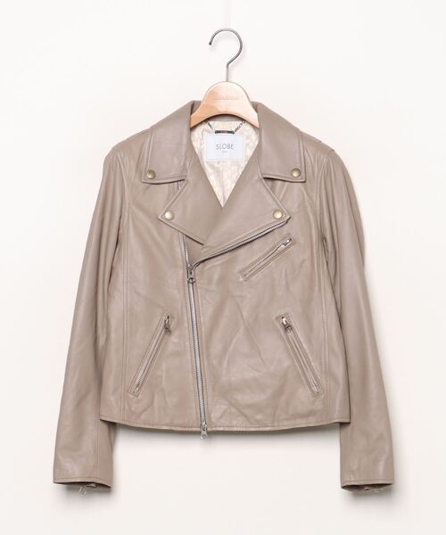 SLOBE IENA（スローブイエナ） レザーブルゾン 36 ブラウン レディース