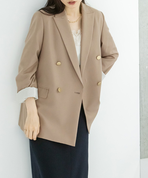 NOBLE（ノーブル） テーラードジャケット 38 ベージュ レディース