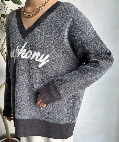 DouDou（ドゥドゥ） ニット セーター 「WEB限定」ロゴシャギーニット