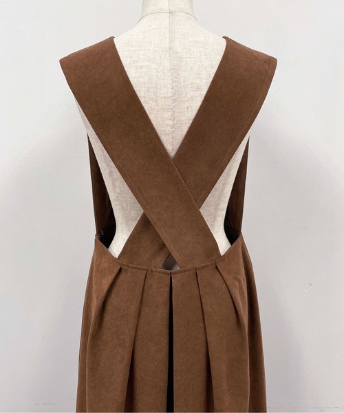 「PICCIN」 ノースリーブワンピース M キャメル レディース_画像2