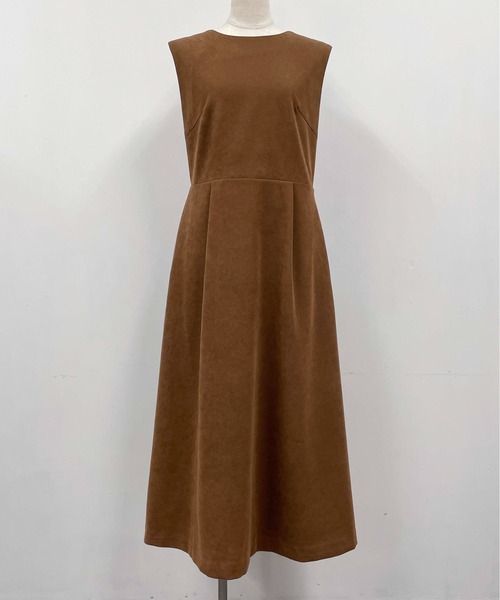 「PICCIN」 ノースリーブワンピース M キャメル レディース_画像8