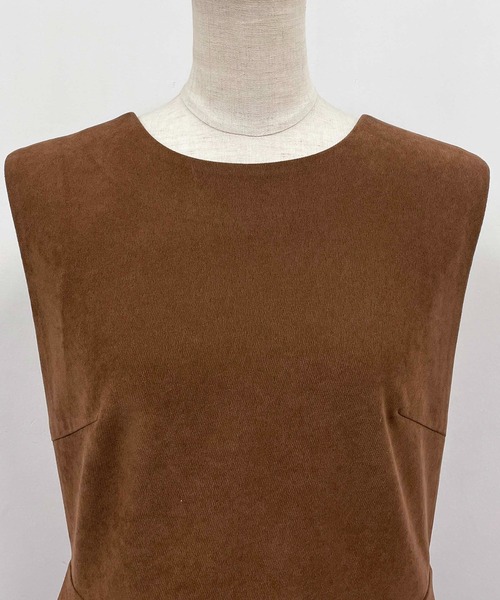 「PICCIN」 ノースリーブワンピース M キャメル レディース_画像9