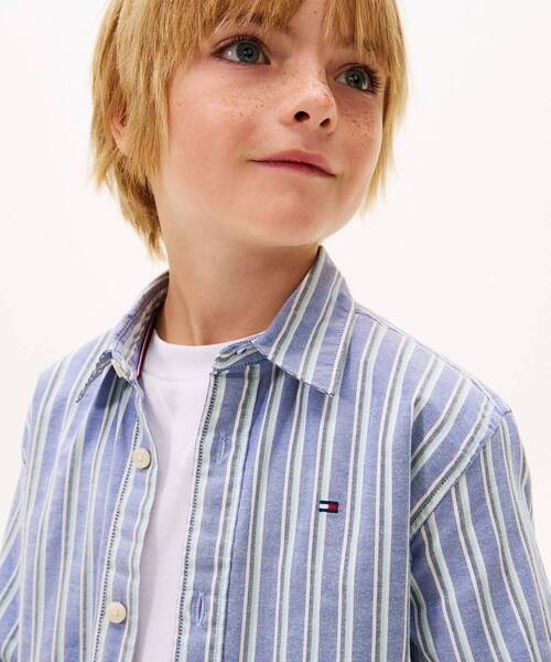 ブラウス シャツ BOYS フレックスストライプシャツ キッズ 子供服の画像