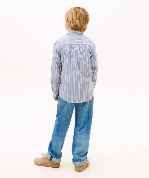 ブラウス シャツ BOYS フレックスストライプシャツ キッズ 子供服の画像