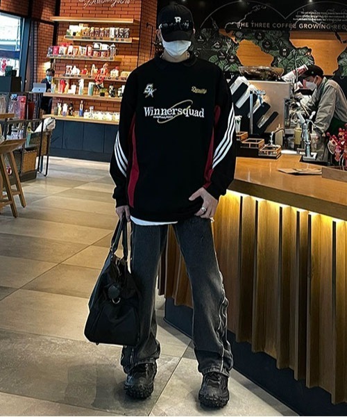 「ROOPTOKYO」 「gruytop」スウェットカットソー L ブラック メンズ_画像3