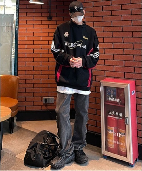 「ROOPTOKYO」 「gruytop」スウェットカットソー L ブラック メンズ_画像4