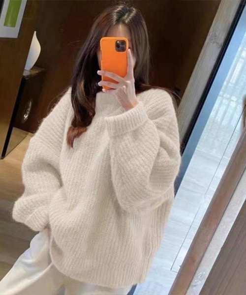 ニット トップス　フロントバー　ボリューム袖　7部丈 ボリュームニットトップス レディース : ZOZOTOWN Yahoo!店 - 通販