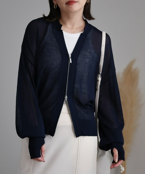 「ap retro」 ニットカーディガン FREE オフホワイト レディース_画像2