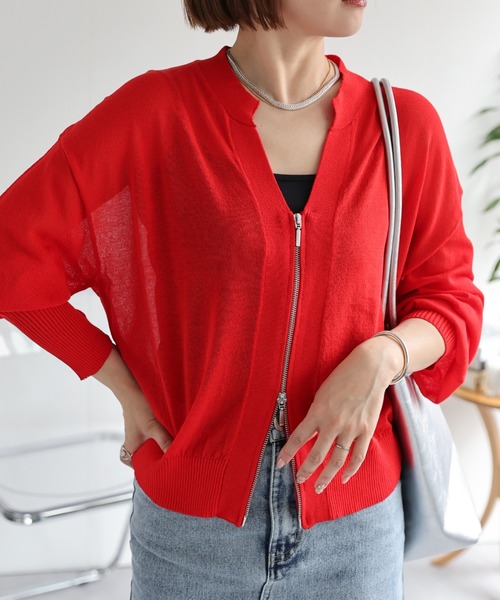 「ap retro」 ニットカーディガン FREE オフホワイト レディース_画像9