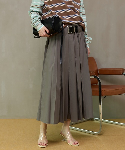 MAISON SPECIAL（メゾンスペシャル） スカート Belted Pleated Skirt