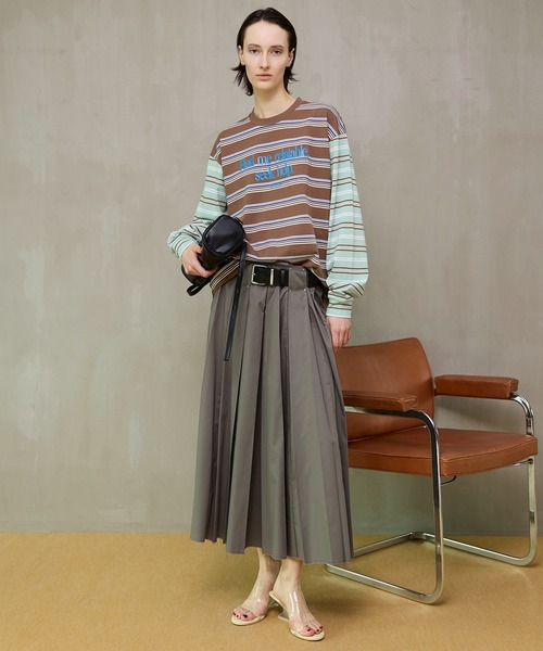 MAISON SPECIAL（メゾンスペシャル） スカート Belted Pleated Skirt