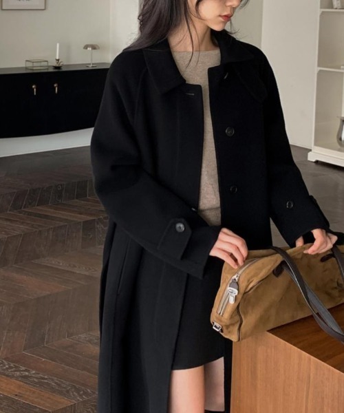 FAVORITO コート チェスターコート リボンロングスタンドカラー