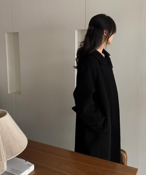FAVORITO コート チェスターコート リボンロングスタンドカラー