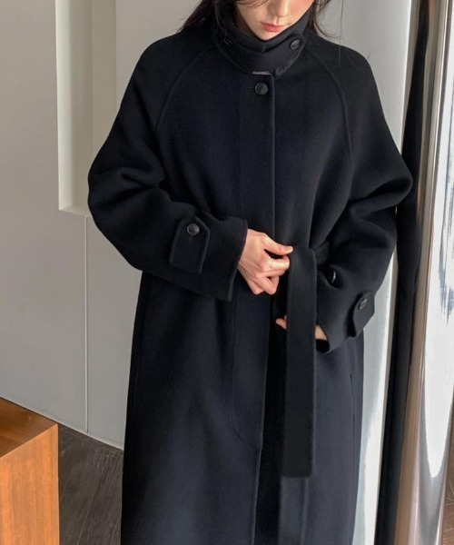 FAVORITO コート チェスターコート リボンロングスタンドカラー