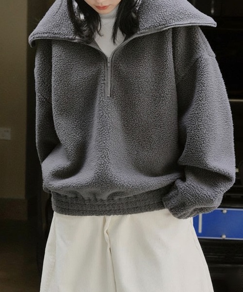 もこもこボアハーフジッププルオーバー レディース : ZOZOTOWN Yahoo