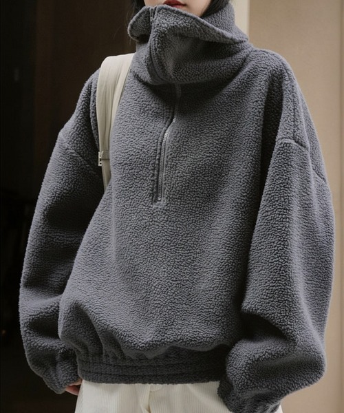 もこもこボアハーフジッププルオーバー レディース : ZOZOTOWN Yahoo