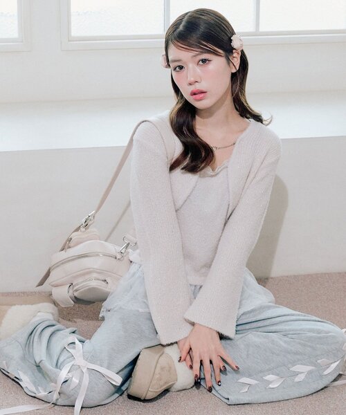 OLIVE des OLIVE（オリーブデオリーブ） アンサンブル ボレロペプラム OLIVE des OLIVE オリーブデオリーブ ホワイト ペプラムマンパ