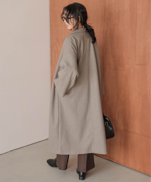 レディース ラムレザー チェスターコート グレーベージュ Lサイズ 美品 ジャーナルスタンダード レサージュ JOURNAL STANDARD L'ESSAGE