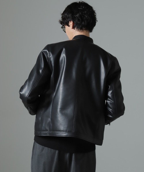 NANO universe（ナノ・ユニバース） レザージャケット S ブラック