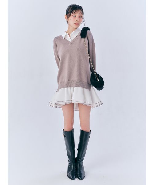 LILY BROWN（リリーブラウン） ドッキングワンピース F ベージュ