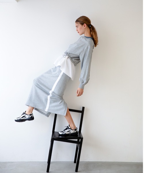 emmi ワンピース 布帛ドッキング裏毛セットアップ : ZOZOTOWN Yahoo!店