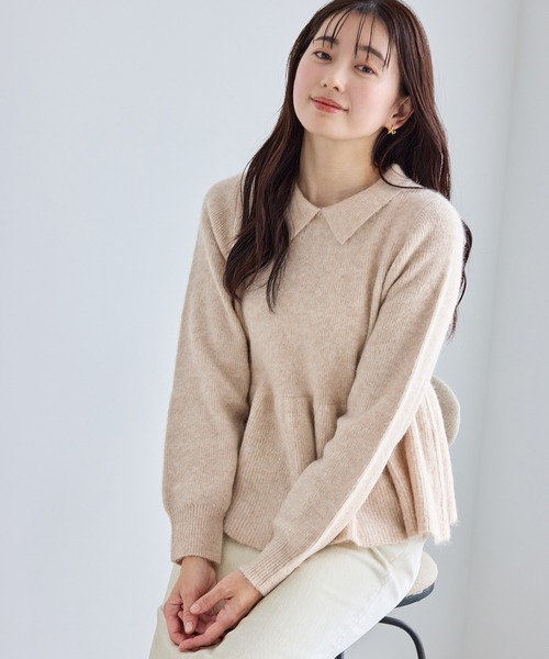 新品タグ付き ロペ アンゴラニット ROPE' PICNIC（ロペ ピクニック） ニット セーター アンゴラ混ペプラム