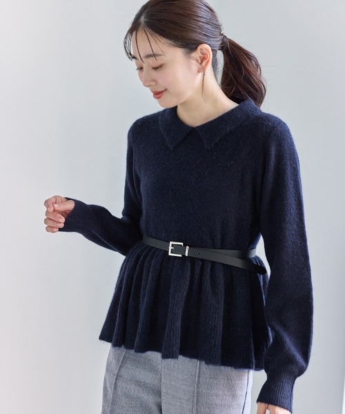 新品タグ付き ロペ アンゴラニット ROPE' PICNIC（ロペ ピクニック） ニット セーター アンゴラ混ペプラム