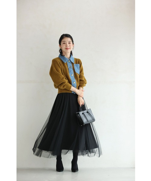 「CAWAII」 ニットカーディガン FREE マスタード レディース_画像5