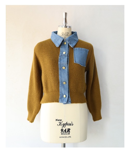 「CAWAII」 ニットカーディガン FREE マスタード レディース_画像7